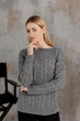 Вязаный женский джемпер Асоль ART KNIT серый с люрексом, S-M 043571 - изображение 6
