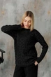 Вязаный женский джемпер Асоль ART KNIT черный с люрексом, S-M 043569 - изображение 5