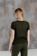 Женская вязаная футболка сетка ART KNIT оливка, S-M 043759 - изображение 3