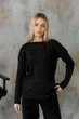 Вязаный женский джемпер Асоль ART KNIT черный с люрексом, S-M 043569 - изображение 6