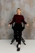 Кроп-джемпер Асоль ART KNIT бордо с люрексом , S-M 043576 - изображение 6