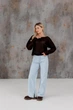 Женский джемпер Soft ART KNIT шоколад, L-XL 044030 - изображение 4