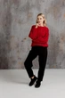 Женский вязаный джемпер с косами Фиона ART KNIT красный, One Size 043015 - изображение 4