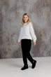 Женский вязаный джемпер с косами Фиона ART KNIT белый, One Size 043016 - изображение 4