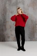 Женский вязаный джемпер с косами Фиона ART KNIT красный, One Size 043015 - изображение 10