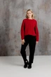 Женский вязаный джемпер с косами Фиона ART KNIT красный, One Size 043015 - изображение 11