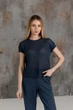 Женская вязаная футболка сетка ART KNIT синий джинс, S-M 043766 - изображение 1