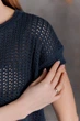 Женская вязаная футболка сетка ART KNIT синий джинс, S-M 043766 - изображение 9