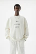 Світшот на флісі Pull & Bear кремовий з принтом TIHFE806 S - изображение 1