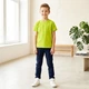 Футболка для хлопчик однотонна яскрава лаймова Смайл Тайм SmileTime Basic Sport, зріст 152 (MLL28-01-20) - зображення 1