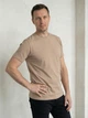 Унисекс базовая футболка из хлопка с эластаном, стрейч-кулир 200 г/м², бежевая,розмір S - изображение 2