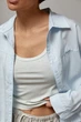 Короткая рубашка на затяжках в комплекте с майкой Lurex Голубой One Size (2690) - изображение 4