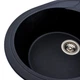 Гранитная кухонная мойка Valeso Onyx 580x470 врезная, овальная, черный металлик (SP000047442) - изображение 4