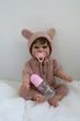 Лялька Реборн Reborn Doll 50 см, реалістична вініл-силіконова дівчинка пупс кучерява в одязі+аксесуари - зображення 4