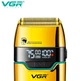 Электробритва-шейвер VGR V-350 роторная, для сухого бритья, с LED-дисплеем Черный с золотым - изображение 3