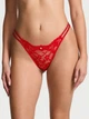 Трусики женские красные кружевные со стразами Victoria's Secret QD425 размер M - изображение 1