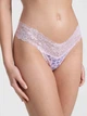 Хлопковые женские трусики стринг танга Victoria's Secret сиреневые с бабочками QV361 размер XS - изображение 1