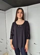 Блузка женская с гипюром на рукавах однотонная Chicoree Черная 15673 L (укр 48) - изображение 4