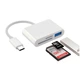 Картрідер перехідник Type-C to SD/microSD/USB 3в1 White (500410) - зображення 2