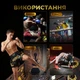 Комплект тайские шорты и брелок-талисман гиря для кикбоксинга мма муай тай тайского бокса смешанных единоборств мужские женские детские спортивные в зал с разрезами боксерские тренировочные сатиновые широкий пояс Univerza Черные 4_3_XS_1B - изображение 12