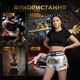 Комплект тайские шорты и брелок-талисман гиря для кикбоксинга мма муай тай тайского бокса смешанных единоборств мужские женские детские спортивные в зал с разрезами боксерские тренировочные сатиновые широкий пояс Univerza Серо-белые 4_3_L_4B - изображение 12
