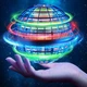 Летающий шар спиннер Без бренду, Игрушка-дрон с LED подсветкой, Вращение 360°, Синий - изображение 1