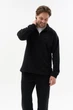 Мужской спортивный костюм Half Zip из плотной трехнитки петля кофта и штаны черный демисезонный L - изображение 6