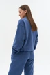 Женский спортивный костюм Half Zip из плотной трехнитки петля кофта и штаны индиго демисезонный XL - изображение 4