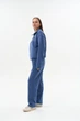 Женский спортивный костюм Half Zip из плотной трехнитки петля кофта и штаны индиго демисезонный XL - изображение 6