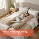 Подушка ортопедическая для тела Sei Design U-Shape формы Антиаллергенное волокно со стежкой и молнией 140х75х20 см Беж (4820227282753) - изображение 3