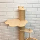 Настенный комплекс из натурального дерева для кота с лежанкой и когтеточкой из джута, игрушка мяч - изображение 4