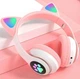 Бездротові Bluetooth навушники з вушками CATEAR BT5 з RGB підсвічуванням, вологозахищені, повнорозмірні Pink - зображення 4