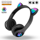 Бездротові Bluetooth навушники з вушками CATEAR BT5 з RGB підсвічуванням, вологозахищені, повнорозмірні Black - зображення 1