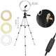 Кольцевая LED лампа светодиодная Ring Light USB 30см с креплением смартфона и штативом 1м - изображение 1