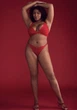 Мереживний комплект Victoria’s Secret із колекції Dream Angel,декорований стразами,(Бюстгальтер-бралетт+трусики бразильяни)Червоний M - изображение 1