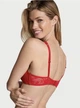 Мереживний комплект Victoria’s Secret із колекції Dream Angel,декорований стразами,(Бюстгальтер-бралетт+трусики бразильяни)Червоний M - изображение 7