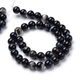 Бусины Натуральный Черный Агат Круглые, 6мм, Отверстие 1мм, около 60шт/34см/нить - изображение 1