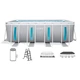Каркасный бассейн Intex 26770 Prism ClearView Rectangular Pool, 400×200×122 см с прозрачными окнами, насосом, лестницей, тентом и подстилкой (IND-26770) - изображение 3