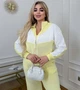 Костюм-двойка женский велюровый повседневный с кофтой на молнии и свободными брюками оверсайз демисезонный G&M k-128650 42-46 Размер цвет желтый - изображение 2