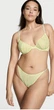 Комплект Victoria's Secret Very Sexy Sheer Shine Unlined Low-Cut Demi Bra та Thong Panty виконаний у яскравому кольорі Citron Glow ,зі стразами, Лимонний жовтий 34C-S - зображення 9