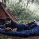 Надувной коврик туристический матрас с подушкой и встроенным насосом 180 × 60 см синий - изображение 7