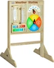 Tablica manipulacyjna Classic World Edu 2 w 1 kredowa do nauki czasu i pogody CW70066 (6927049070662) - obraz 1