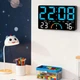 Часы Deepfox GH-9008 LED цифровые электронные настенные/настольные Будильник Дата Температура Влажность 25х17см синий - изображение 12