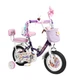 Детский велосипед 12" CORSO EMILY 2-х колесный для детей 3-4 года рост 80-100 смс ручными и ножным тормозами и дополнительными колесами багажником корзиной звонок для девочки фиолетовий - изображение 9