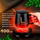 Чашка з підігрівом на підставці керамічна чашка з ложкою 400мол Lucky Black - зображення 2