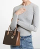 Сумка Michael Kors Mercer Medium Logo and Leather Accordion Crossbody Bag Brown - зображення 2