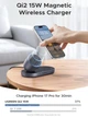 Бездротовий зарядний пристрій UGREEN Qi2 15W Wireless Charger 2-in-1 MagSafe Fast Charging Stand для iPhone - зображення 3