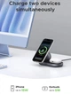 Бездротовий зарядний пристрій UGREEN Qi2 15W Wireless Charger 2-in-1 MagSafe Fast Charging Stand для iPhone - зображення 4
