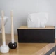 Коробка для серветок з дерев'яною кришкою LOW 2283BL, Чорна - зображення 8