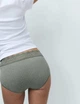 Набор кружевных трусиков Marks&Spencer миди High rise shorts 16(44) 5 шт dusty green lace 0231 - изображение 5
